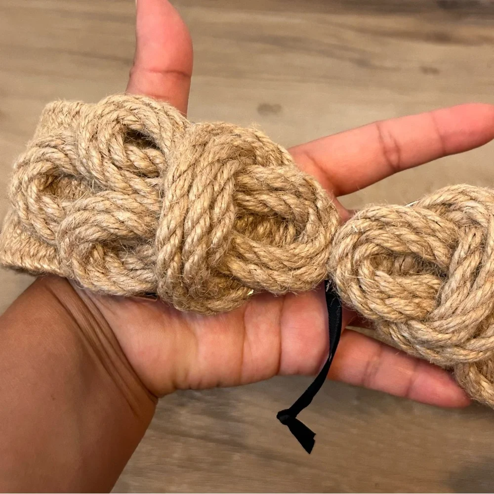 New! Zara Natural Woven Knot Belt - Picture 5 of 5